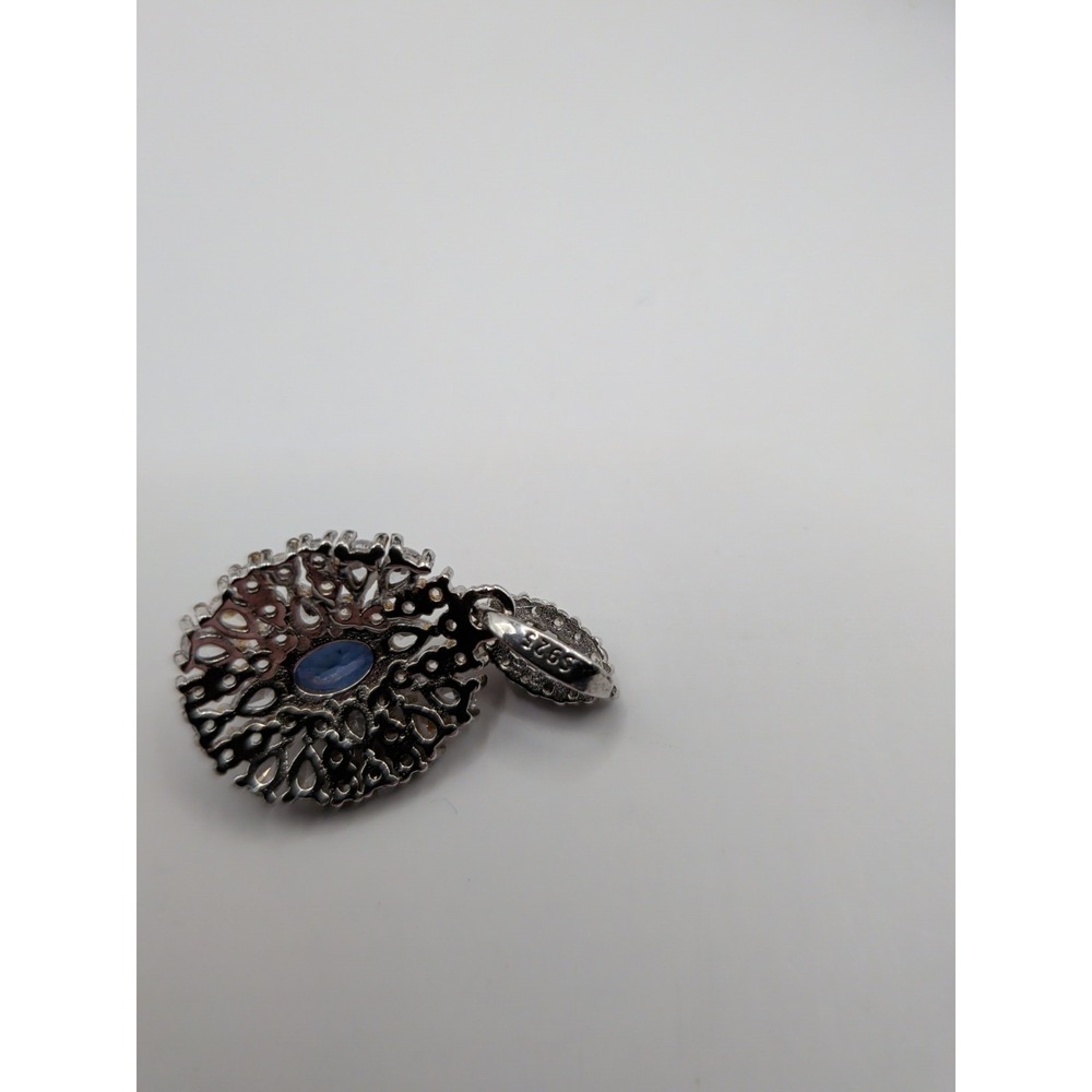 Natural Sapphire Sterling Silver Pendant - Picture 2 of 3